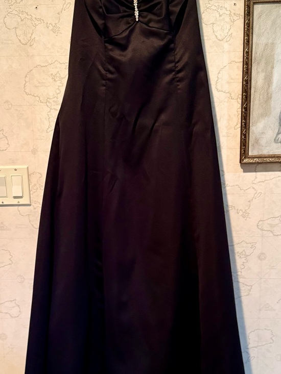 David's Bridal Dresses & Skirts - David's Bridal Black Satin A-Line Gown with Jewel Detail